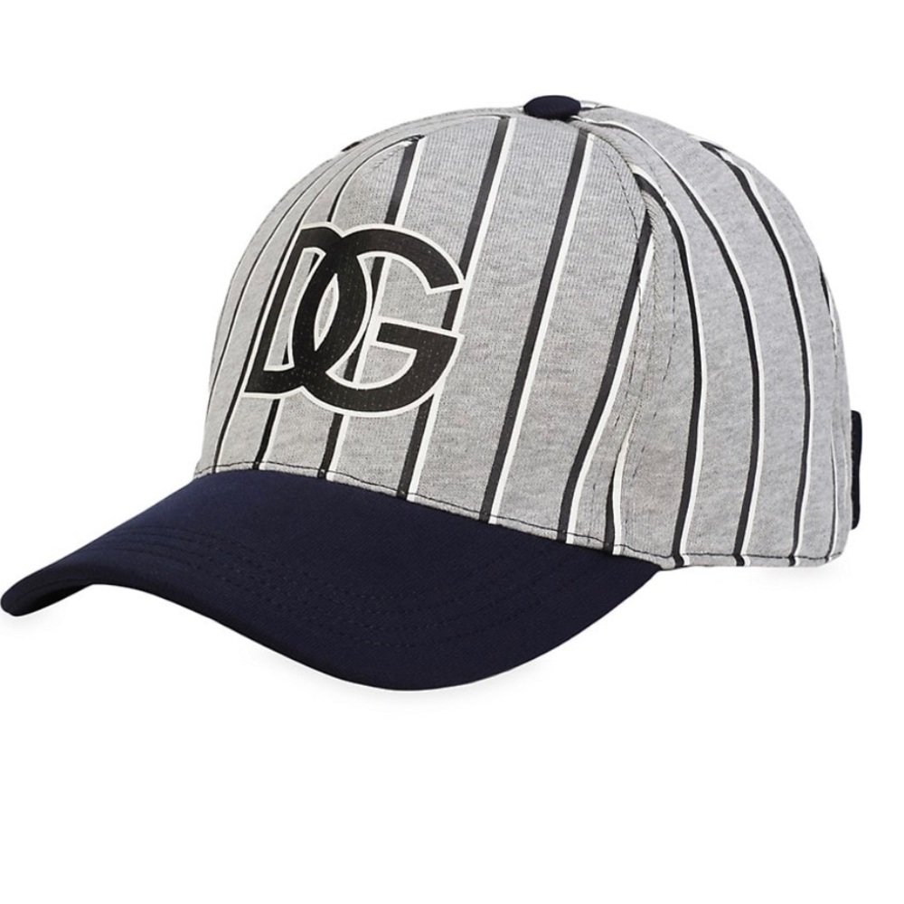 DOLCE & GABANNA GAME DAY DG LOGO STRIPES BASEBALL CAP 58/MEDIUM BRAND NEW